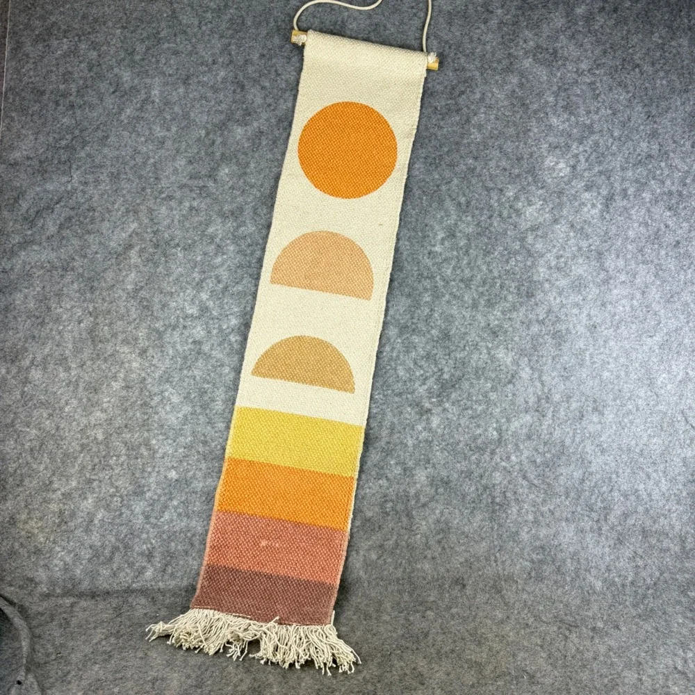 Urban Outfitters Woven Wall Hanging Sun Moon Boho Geometric Fringe Tapestry